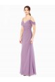 Soft Chiffon Off the Shoulder Sleeveless Long Bridesmaid Dress / Formal Dress Essex