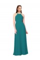 Soft Chiffon High Neck Sleeveless Open Back Long Bridesmaid Dress Essex