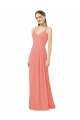 Soft Chiffon V-Neck Sleeveless Keyhole Back Desert Rose Long Bridesmaid Dress Essex