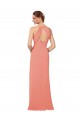 Soft Chiffon V-Neck Sleeveless Keyhole Back Desert Rose Long Bridesmaid Dress Essex