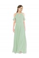 Soft Chiffon Off the Shoulder Sleeveless Sheath Long Bridesmaid Dress Essex