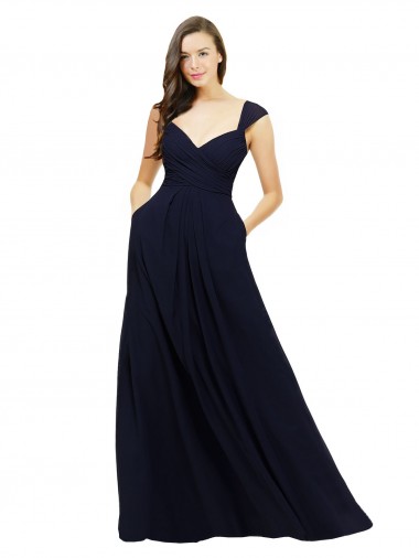 Chiffon Sweetheart Sleeveless Long Bridesmaid Gowns Essex