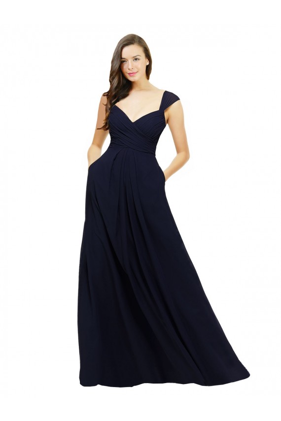 Chiffon Sweetheart Sleeveless Long Bridesmaid Gowns Essex
