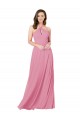 Soft Chiffon Halter Neck Sleeveless Keyhole Back Long Prom Dress / Bridesmaid Dress Essex