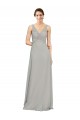 Soft Chiffon V-Neck Sleeveless Long Bridesmaid Dress Essex