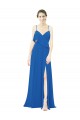 Soft Chiffon Spaghetti Straps Sleeveless Royalty Long Bridesmaid Dress Essex
