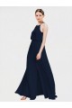 Chiffon Halter Neck Sleeveless Long Floor Length Formal Dress / Bridesmaid Dress Essex