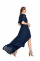 Soft Chiffon V-Neck Flutter Sleeves Long Bridesmaid Dress / Formal Dress Essex