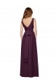 Chiffon V-Neck Sleeveless Grape Long Evening Gowns / Bridesmaid Dresses Essex