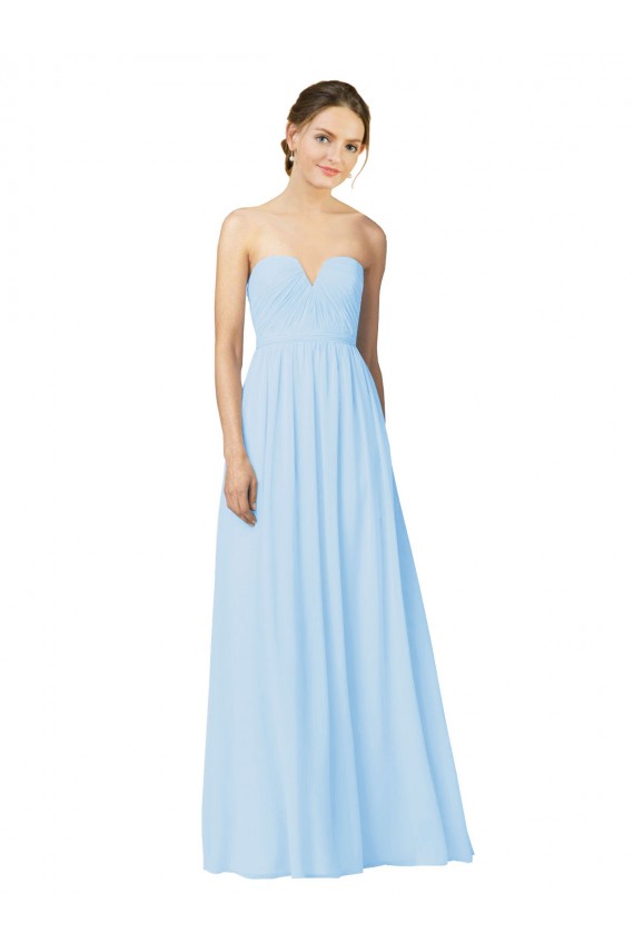 Soft Chiffon Sweetheart Sleeveless Long Formal Dress / Bridesmaid Dress Essex