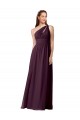 Chiffon One Shoulder Sleeveless Long Floor Length Bridesmaid Dress Essex