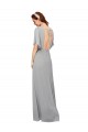 Chiffon V-Neck Flutter Sleeves Open Back Long Bridesmaid Dress / Evening Gowns Essex