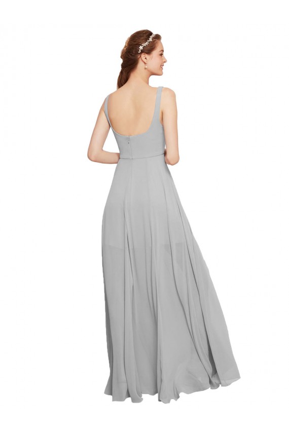 Chiffon Spaghetti Straps Sleeveless Long Bridesmaid Evening Dress Essex