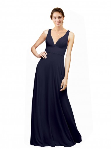 Chiffon V-Neck Sleeveless Open Back Long Wedding Guest Dress Essex
