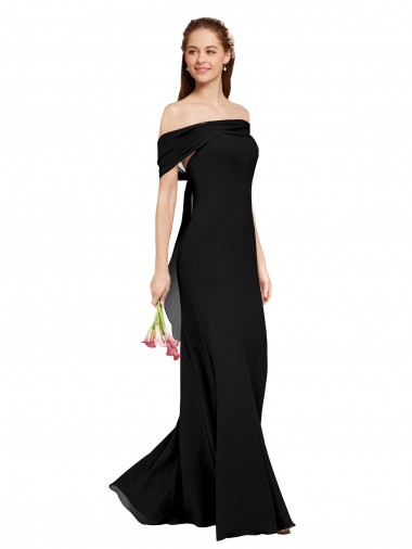 Soft Chiffon Off the Shoulder Sleeveless Long Prom Dress / Bridesmaid Dress Essex