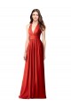 Soft Chiffon Halter Neck Sleeveless Open Back Long Bridesmaid Dress / Formal Dress Essex
