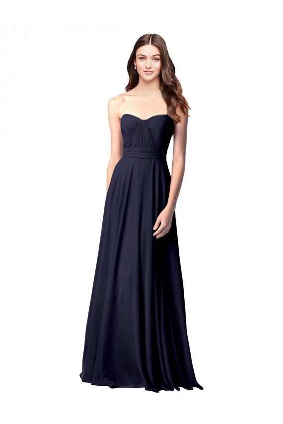 Soft Chiffon Sweetheart Sleeveless Open Back Long Evening Dress / Bridesmaid Dress Essex