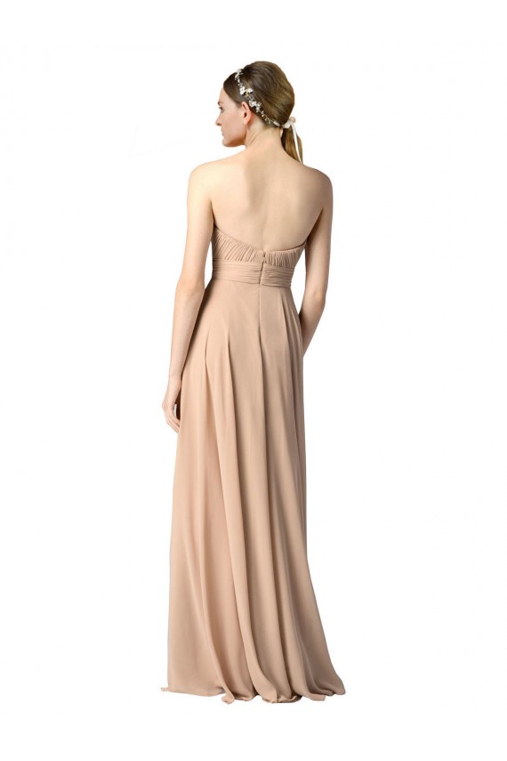 Soft Chiffon Sweetheart Sleeveless Open Back Long Evening Dress / Bridesmaid Dress Essex