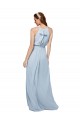 Soft Chiffon High Neck Sleeveless Royal Blue Long Bridesmaid Dress Essex