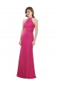 Soft Chiffon Halter Neck Sleeveless Open Back Ruby Long Bridesmaid Dress Essex