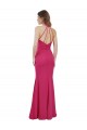 Soft Chiffon Halter Neck Sleeveless Open Back Ruby Long Bridesmaid Dress Essex