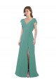 Soft Chiffon V-Neck Cap Sleeves V-Back Long Formal Dress / Bridesmaid Dress Essex