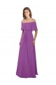 Soft Chiffon Off the Shoulder Flutter Sleeves Dahlia Long Bridesmaid Dress Essex