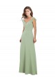 Soft Chiffon Sweetheart Cap Sleeves Low Back Long Bridesmaid Dress / Formal Dress Essex