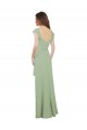 Soft Chiffon Sweetheart Cap Sleeves Low Back Long Bridesmaid Dress / Formal Dress Essex