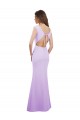 Soft Chiffon Round Neck Cap Sleeves Open Back Long Bridesmaid Dress Essex