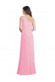 Chiffon One Shoulder Sleeveless Long Bridesmaid Dress Essex