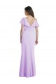 Soft Chiffon V-Neck Cold Shoulder V-Back Long Bridesmaid Dresses Essex