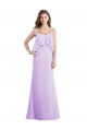 Chiffon Spaghetti Straps Sleeveless Low Back Long Bridesmaid Dress / Evening Dress Essex