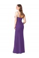Soft Chiffon Sweetheart Sleeveless Low Back Plum Purple Long Bridesmaid Dress Essex