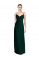 Soft Chiffon Spaghetti Straps Sleeveless Low Back Ever Green Long Bridesmaid Dress Essex