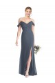 Soft Chiffon Off the Shoulder Sleeveless Open Back Long Bridesmaid Dress Essex