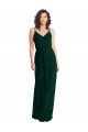 Soft Chiffon V-Neck Sleeveless Low Back Long Semi Formal Evening Dress / Bridesmaid Dress Essex