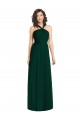 Soft Chiffon Halter Neck Sleeveless Ever Green Long Bridesmaid Dress Essex
