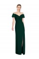 Soft Chiffon Spaghetti Straps Cold Shoulder Ever Green Long Semi Formal Evening Dress / Bridesmaid Dress Essex
