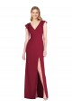 Soft Chiffon V-Neck Ruffle Sleeves Tie Back Long Bridesmaid Dress Essex