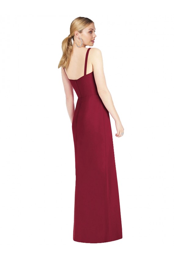 Soft Chiffon Spaghetti Straps Sleeveless Lilac Long Bridesmaid Dress Essex