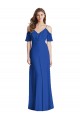 Soft Chiffon Spaghetti Straps Cold Shoulder V-Back Long Semi Formal Evening Dress / Bridesmaid Dress Essex