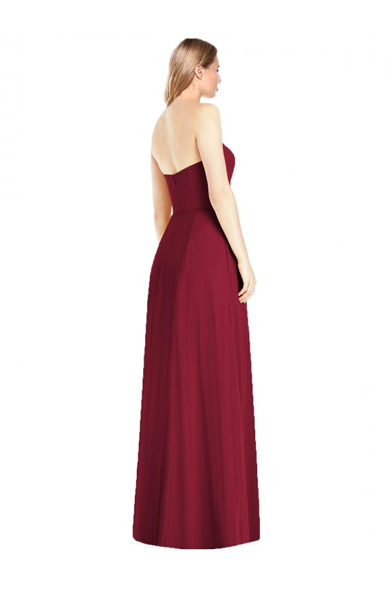 Soft Chiffon V-Neck Sleeveless Hot Pink Long Semi Formal Evening Dress / Bridesmaid Dress Essex