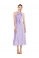Soft Chiffon Halter Neck Sleeveless V-Back Tea length Prom Dress / Bridesmaid Dress Essex