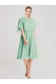 Soft Chiffon Flutter Sleeves Tie Back Knee Length Bridesmaid Dress Essex