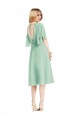 Soft Chiffon Flutter Sleeves Tie Back Knee Length Bridesmaid Dress Essex