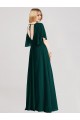 Soft Chiffon Round Neck Flutter Sleeves Tie Back Long Bridesmaid Dress Essex