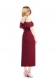 Soft Chiffon Spaghetti Straps Cold Shoulder Cocktail Length High Low Bridesmaid Dress Essex