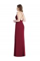Soft Chiffon Spaghetti Straps Sleeveless Open Back Hunter Long Bridesmaid Dress Essex