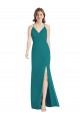 Soft Chiffon Spaghetti Straps Sleeveless Open Back Hunter Long Bridesmaid Dress Essex